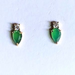 Teardrop CZ Stud Earrings
